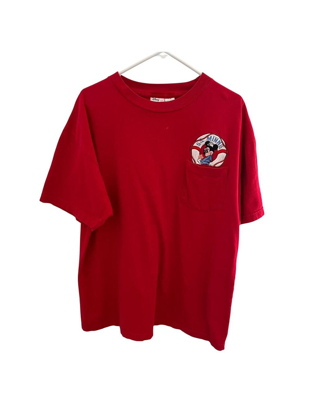 VTG Disney Designs Minnie Mouse T Shirt L XL Red S.S. Minnie Sailor Embroidered
